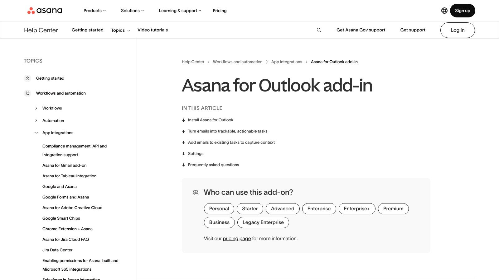 Asana for Outlook