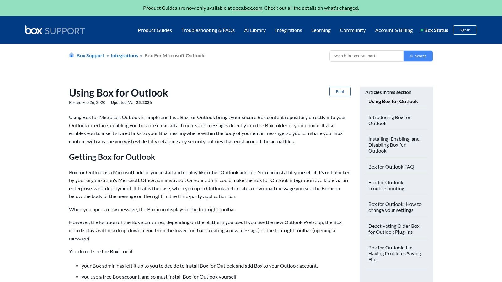 Box for Outlook