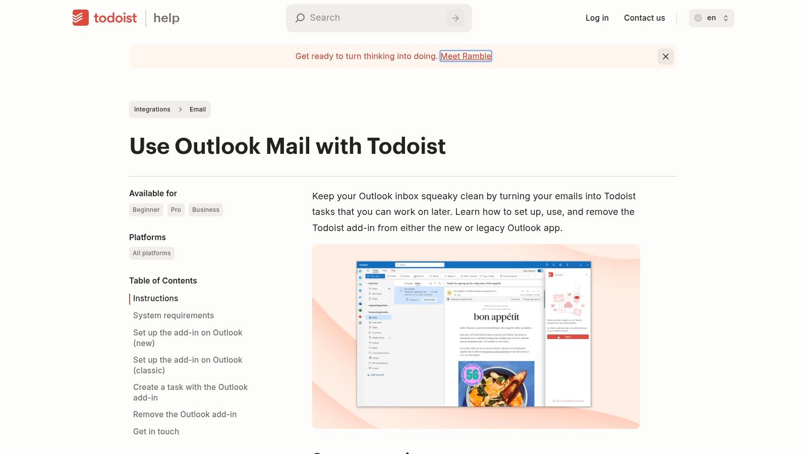 Todoist for Outlook